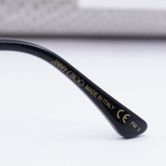 Jimmy Choo HESTER/S 02M2 9O Square Sunglasses - Black Gold/Grey Gradient